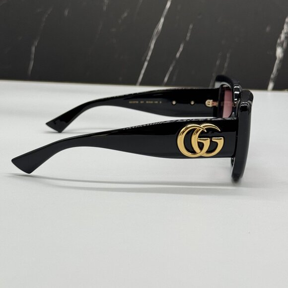 NEW GUCCI SUNGLASSES BLACK BROWN WOMEN EYEWEAR GUCCI GG1975S 001 - Picture 8 of 12